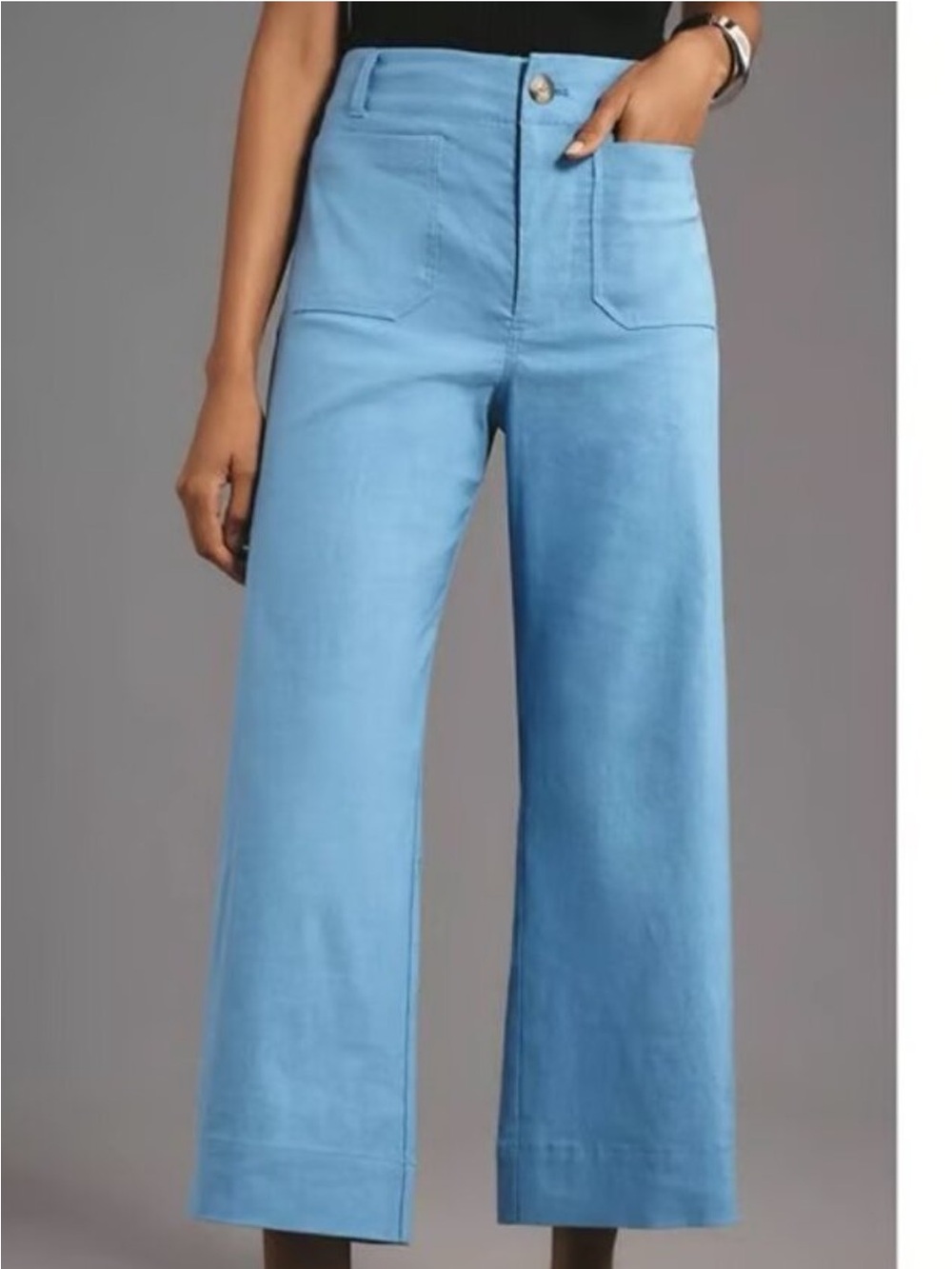 Anthropologie Light Blue Wide-Leg Capris